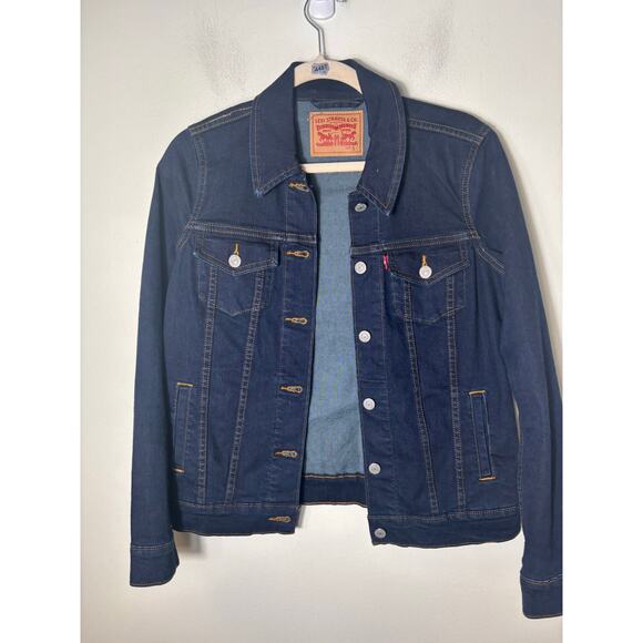 Levi's Dark Wash Denim Jacket Sz S - Picture 2 of 2